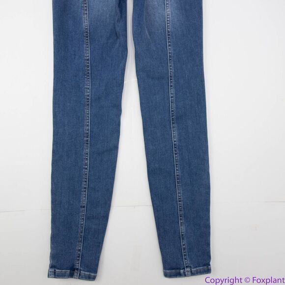 NEW Free People Riley Skinny Jeans Blue Daybreak‎ Back Seam High Rise, 24 - Picture 8 of 14